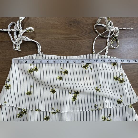 NWT English Factory Palmier Palm Tree Pin Stripe Tiered Tank Top Size XS - Picture 5 of 6